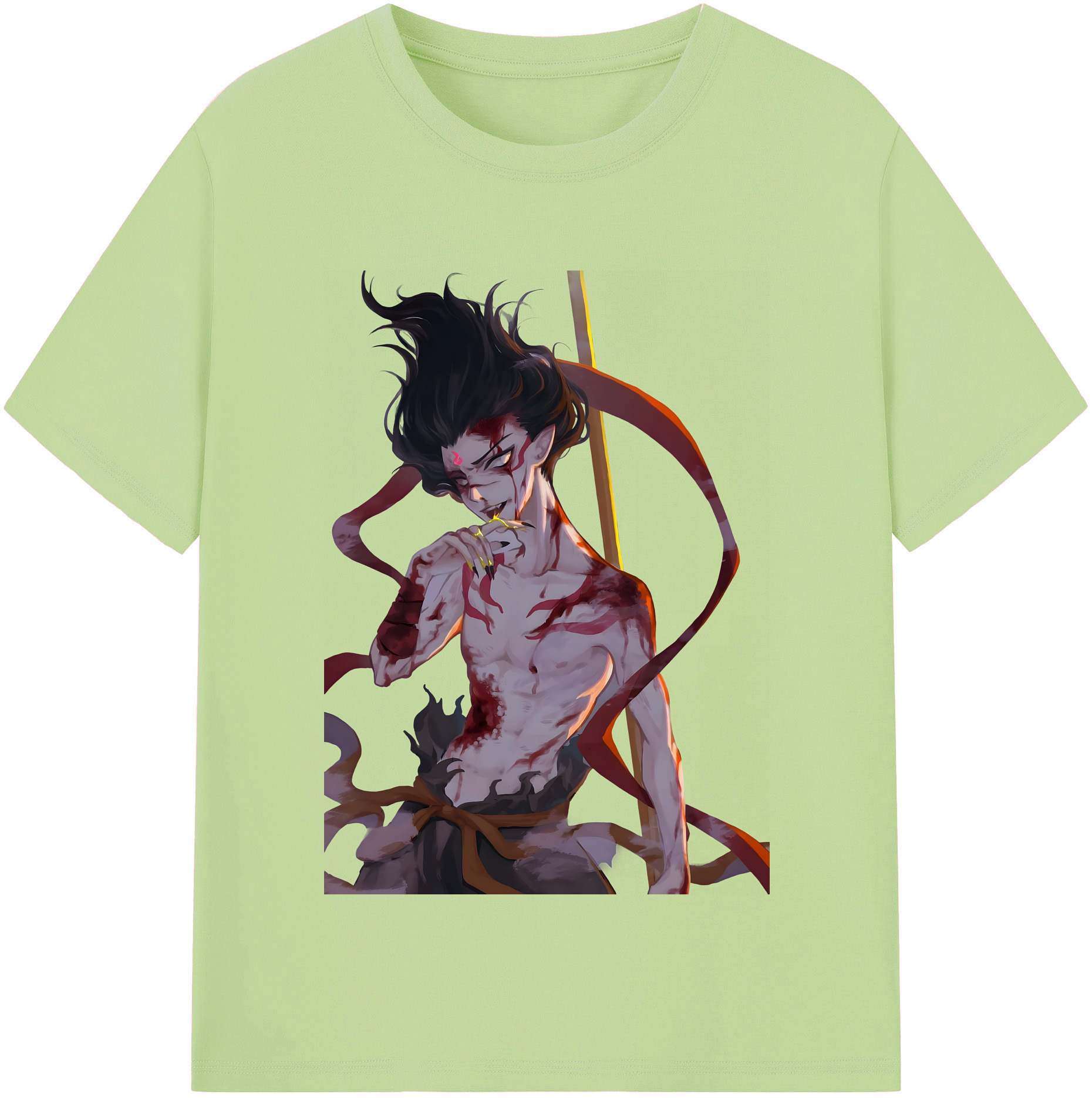 （画像用） Ne Zha 2 ナタ 魔童の大暴れ 綿100％半袖Tシャツ（フロントプリント）
